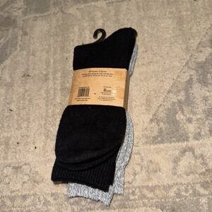 Born 2 Pairs Super Soft Crew Boot Socks Men's Sz 6-12 Gray / black
